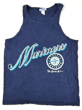 Vintage 1995 Seattle Mariners Tank Top Mens L Navy The Game